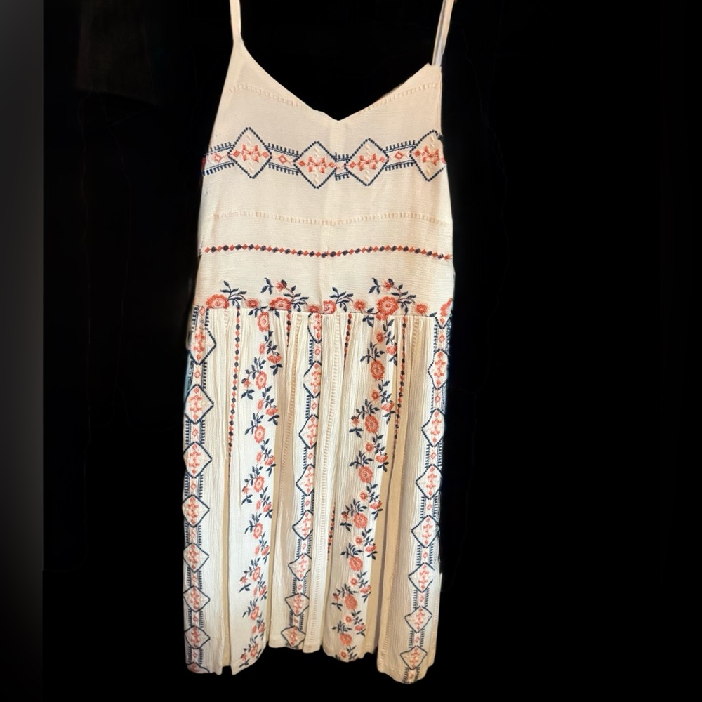 Pippa & Julie Embroidered Dress with Blue and Orange Accents